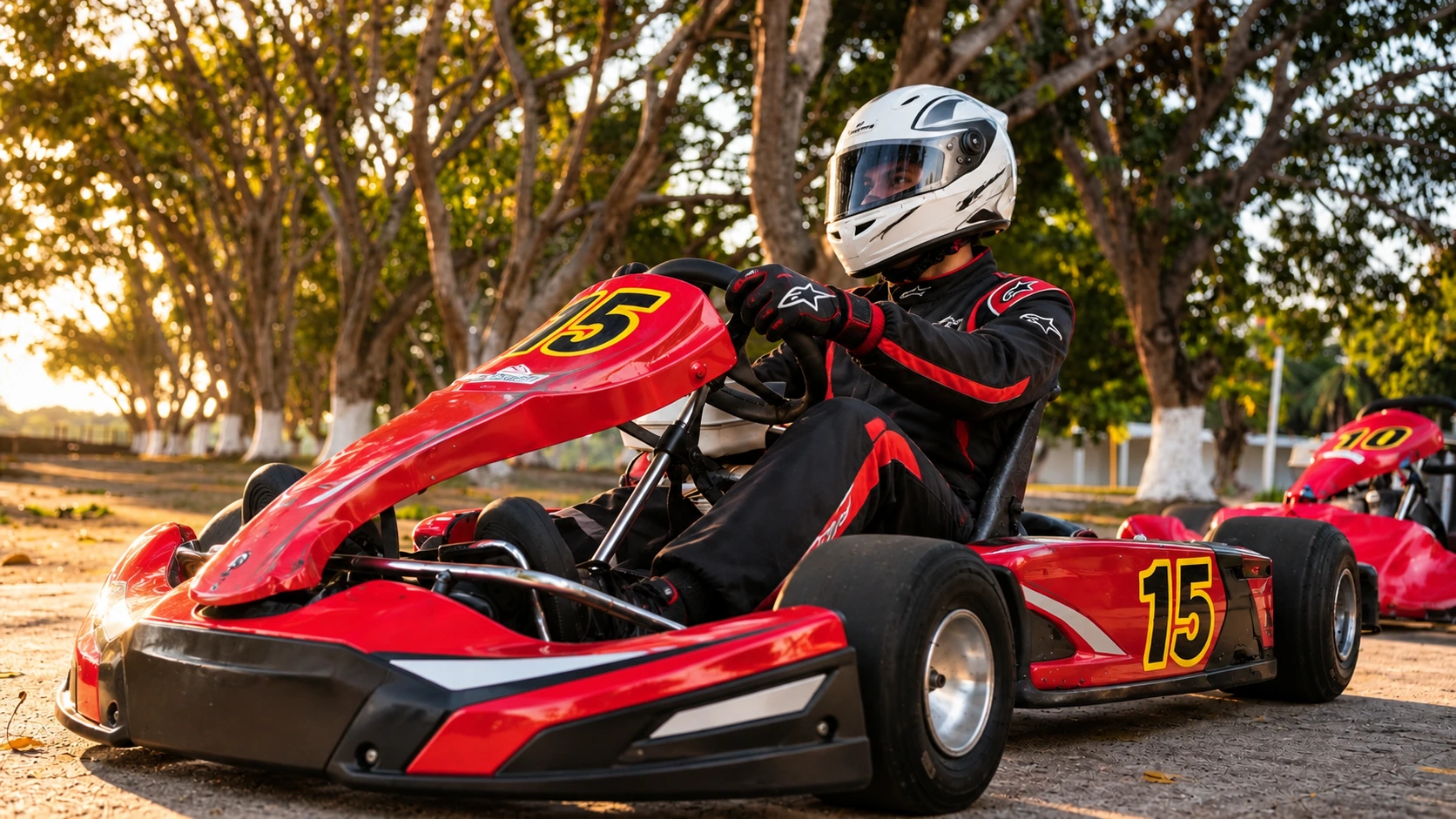 Piloto de karting en pista del Autódromo Tabasco en Villahermosa