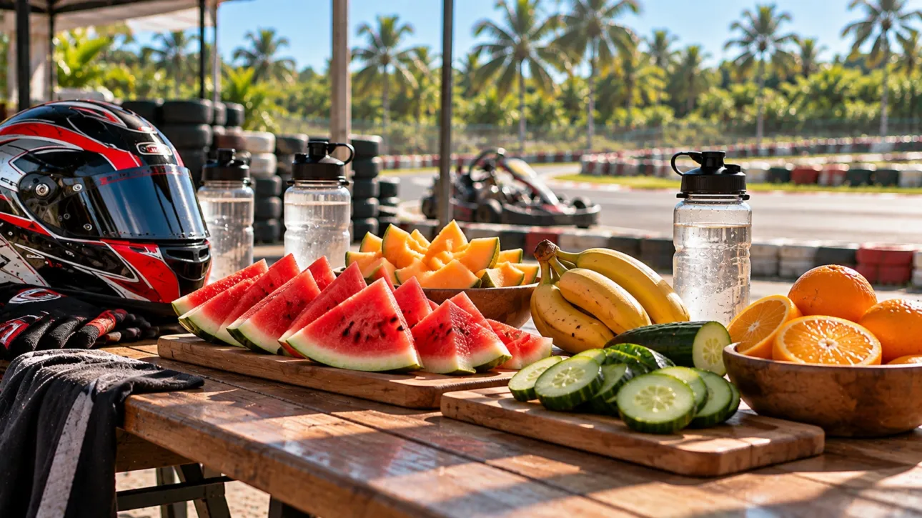 Fruta fresca y agua como snack ideal para aguantar el calor en el autódromo